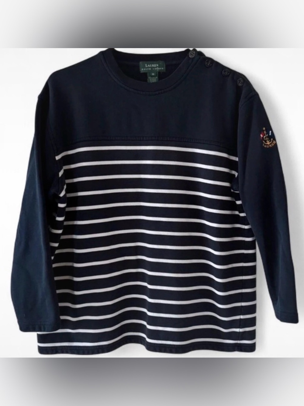 Ralph Lauren Nautical Striped Sweatshirt | 100% Cotton